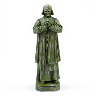 Saint John Vianney Statue - 13-inch — Mossy Green finish