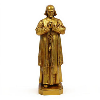 Saint John Vianney Statue - 8-inch — Antique Gold finish