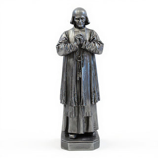 Saint John Vianney Statue - 8-inch — Aged Silver finish