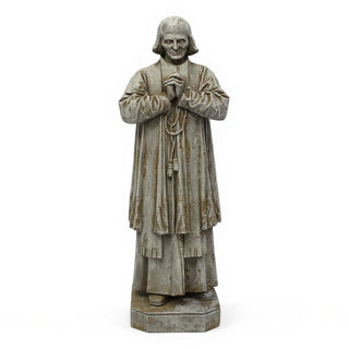 Saint John Vianney Statue - 8-inch — Antique Stone finish