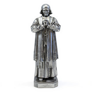 Saint John Vianney Statue - 8-inch — Antique Silver finish