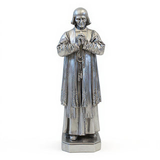 Saint John Vianney Statue - 8-inch — Silver finish