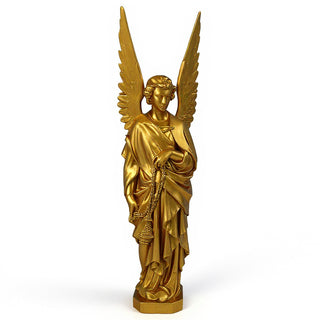 Incense Angel, Left Statue - 96-inch — Antique Gold finish