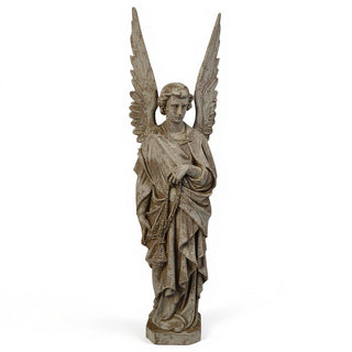 Incense Angel, Left Statue - 96-inch — Antique Stone finish