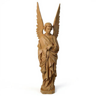 Incense Angel, Left Statue - 96-inch — Dusted Sand finish