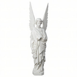 Incense Angel, Left Statue - 96-inch — Flat White finish