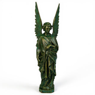 Incense Angel, Left Statue - 96-inch — Green Bronze finish