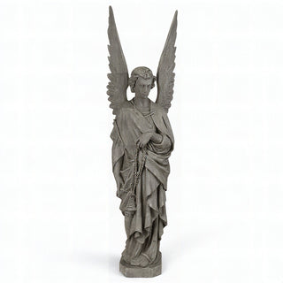 Incense Angel, Left Statue - 96-inch — Limestone finish