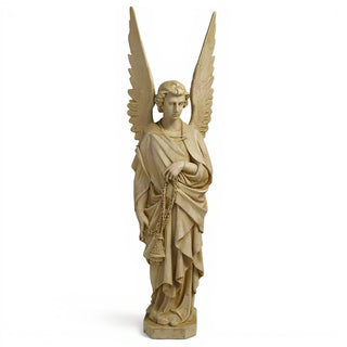 Incense Angel, Left Statue - 96-inch — Museum Terracotta finish