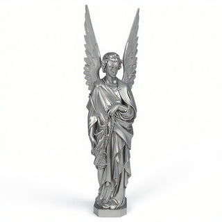 Incense Angel, Left Statue - 96-inch — Silver finish