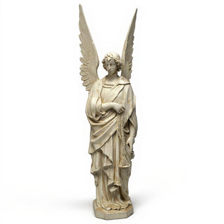 Incense Angel, Right Statue - 96-inch — Antique White finish