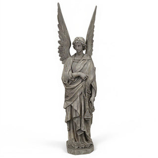 Incense Angel, Right Statue - 96-inch — Limestone finish