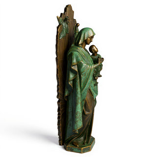 Our Lady of Perpetual Help with Sunburst Statue - 73-inch — Green Bronze finish