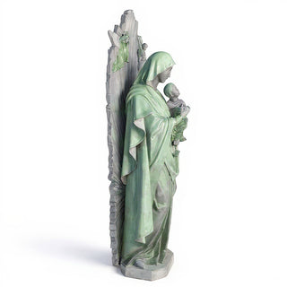 Our Lady of Perpetual Help with Sunburst Statue - 73-inch — Mossy Green finish