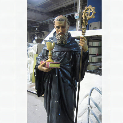 St. Benedict of Nursia Statue - 68-inch - Hand-Painted