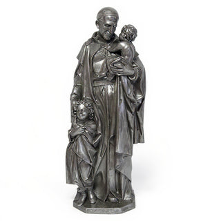 Saint Vincent de Paul Statue - 24-inch — Aged Silver finish