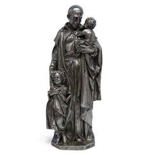 Saint Vincent de Paul Statue - 24-inch — Antique Silver finish