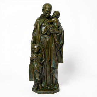 Saint Vincent de Paul Statue - 24-inch — Green Bronze finish