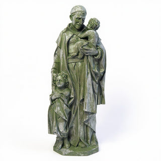 Saint Vincent de Paul Statue - 24-inch — Mossy Green finish