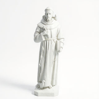 Saint Francis of Assisi with Birds Statue - 24.5-inch — Flat White finish
