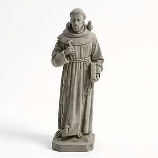Saint Francis of Assisi with Birds Statue - 24.5-inch — Old Stone finish