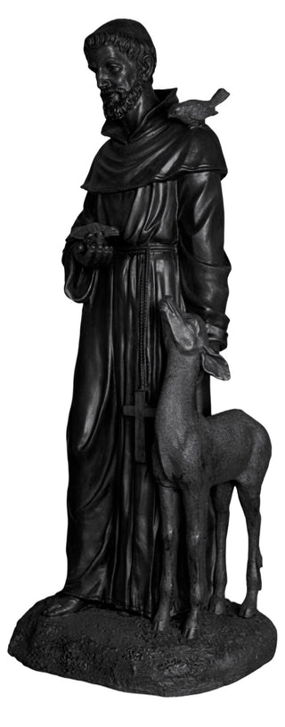 St. Francis petting Deer Statue - 37-inch