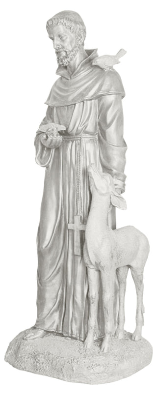St. Francis petting Deer Statue - 37-inch