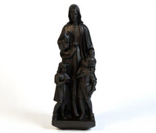 Christ with Two Children Statue - 36-inch — Iron finish
