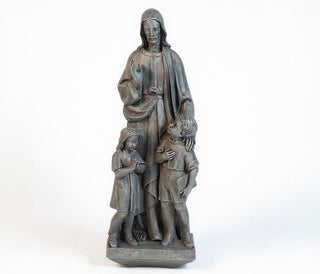 Christ with Two Children Statue - 36-inch — Old Stone finish