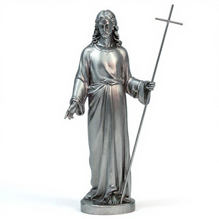 Risen Christ, Without Flag Statue - 39-inch — Aged Silver finish
