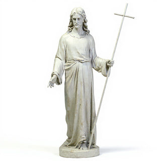Risen Christ, Without Flag Statue - 39-inch — Antique White finish