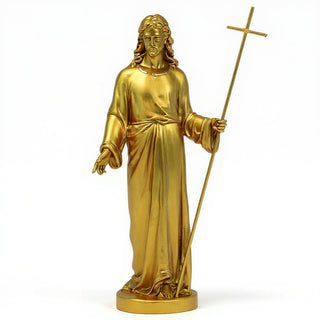 Risen Christ, Without Flag Statue - 39-inch — Deep Gold finish