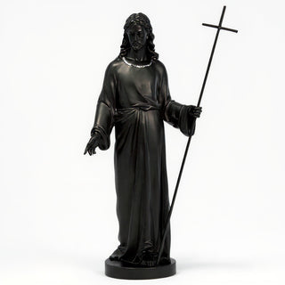 Risen Christ, Without Flag Statue - 39-inch — Flat Black finish