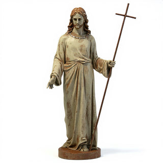 Risen Christ, Without Flag Statue - 39-inch — Gothic Stone finish