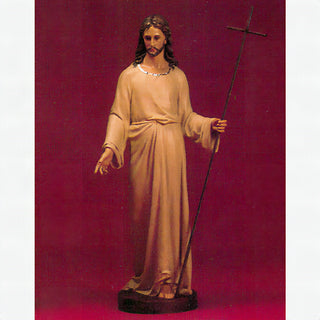 Hand-painted fiberglass statue of the Risen Christ without a flag, standing in a gesture of blessing