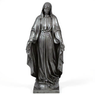 Our Lady of Grace Statue - 60-inch — Aged Silver finish