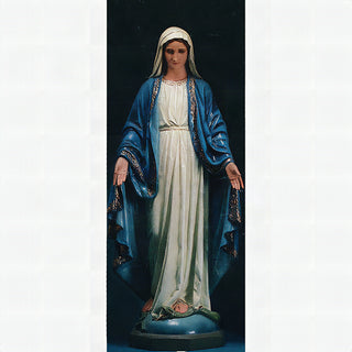 Five-foot hand-painted fiberglass resin statue of the Blessed Mother in realistic color