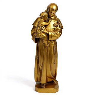 Saint Anthony of Padua with the Christ Child Statue - 67-inch — Antique Gold finish