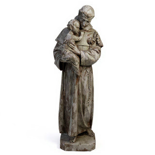 Saint Anthony of Padua with the Christ Child Statue - 67-inch — Antique Stone finish