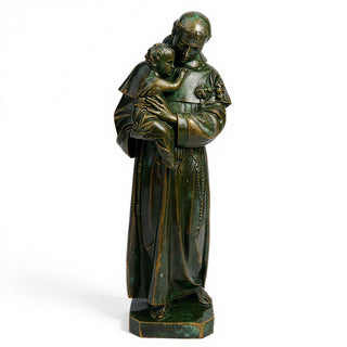 Saint Anthony of Padua with the Christ Child Statue - 67-inch — Green Bronze finish