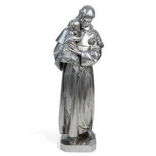 Saint Anthony of Padua with the Christ Child Statue - 67-inch — Silver finish