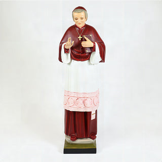 Hand-painted fiberglass resin statue of Saint John Neumann in bishop's vestments, 48 inches tall