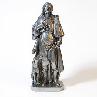 Saint Roch Statue - 48-inch — Silver finish