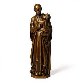 Saint Vincent de Paul with a Child Statue - 48-inch — Bronze finish