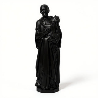 Saint Vincent de Paul with a Child Statue - 48-inch — Flat Black finish
