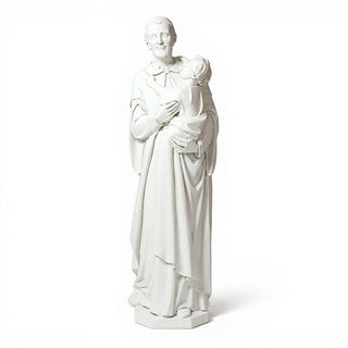 Saint Vincent de Paul with a Child Statue - 48-inch — Flat White finish