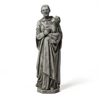 Saint Vincent de Paul with a Child Statue - 48-inch — Old Stone finish