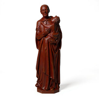 Saint Vincent de Paul with a Child Statue - 48-inch — Rust finish