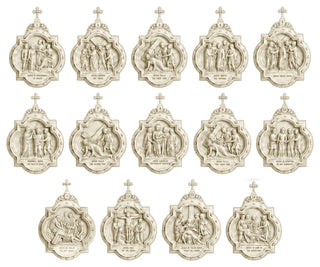 Fourteen Stations of the Cross - Complete Set of Chapel Wall Plaques
