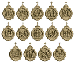 Fourteen Stations of the Cross - Complete Set of Chapel Wall Plaques
